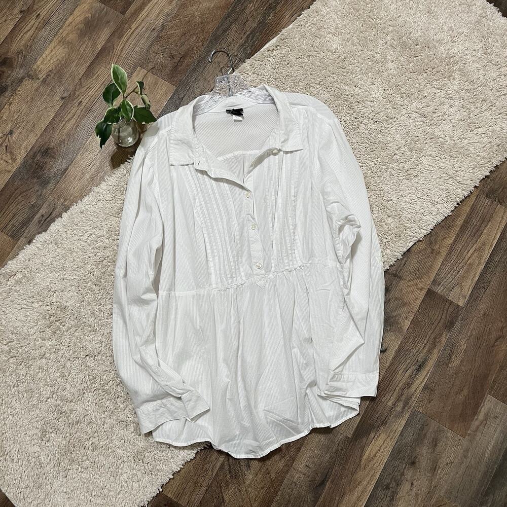torrid White Long-Sleeve Peasant Blouse
